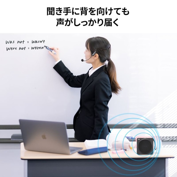 サンワサプライ ポータブル拡声器スピーカー ワイヤレスマイク付き MM-SPAMP15 1個(ご注文単位1個)【直送品】