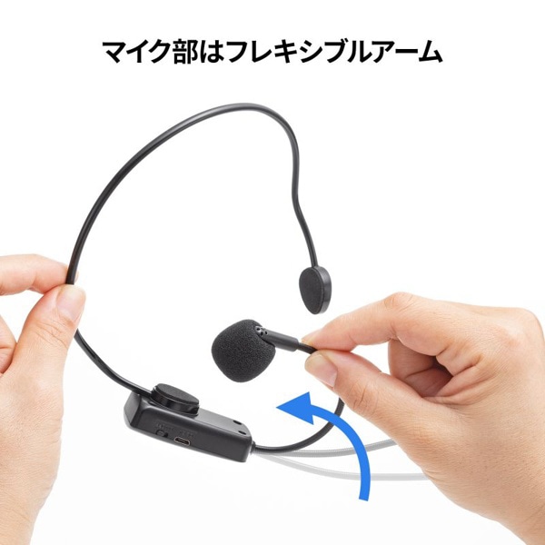 サンワサプライ ワイヤレスヘッドマイク MM-SPAMP15用 MM-SPAMP15WHM 1個(ご注文単位1個)【直送品】