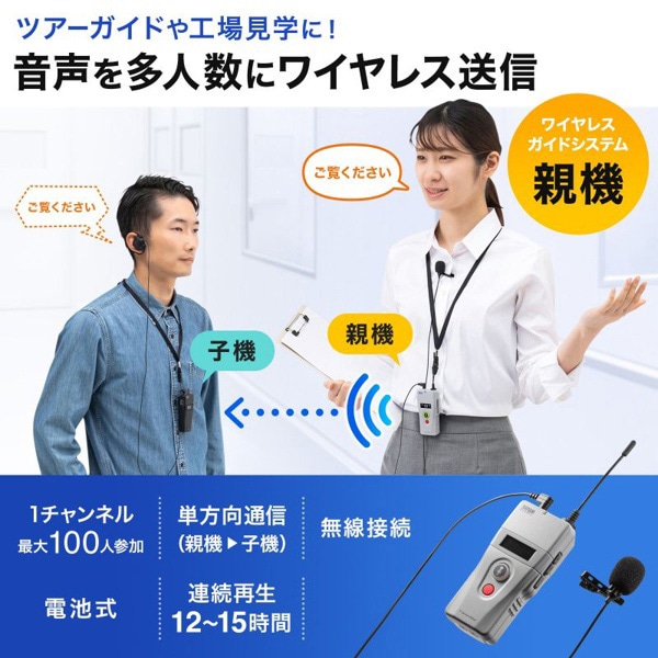 サンワサプライ ワイヤレスガイドシステム 親機 MM-WGS2TN 1個(ご注文単位1個)【直送品】