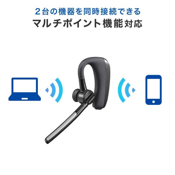 サンワサプライ Bluetooth ヘッドセット デュアルマイク ノイズキャンセル MM-BTMH68BK 1個(ご注文単位1個)【直送品】