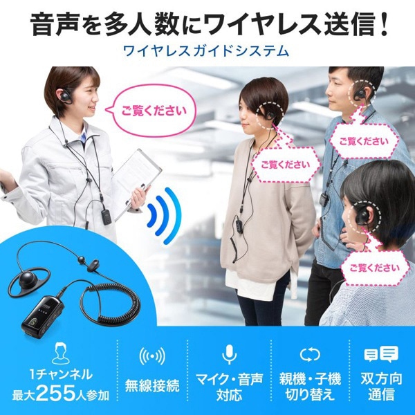 サンワサプライ ワイヤレスガイドシステム MM-WGS4 1個(ご注文単位1個)【直送品】