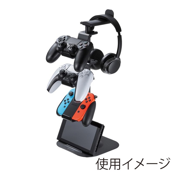 サンワサプライ ゲームコントローラースタンド ブラック JY-STN1BK 1個(ご注文単位1個)【直送品】