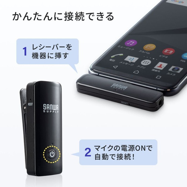 サンワサプライ ワイヤレスマイク マイク1台 MM-MCW01 1個（ご注文単位1個）【直送品】