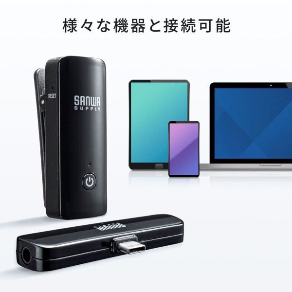 サンワサプライ ワイヤレスマイク マイク2台 MM-MCW02 1個(ご注文単位1個)【直送品】