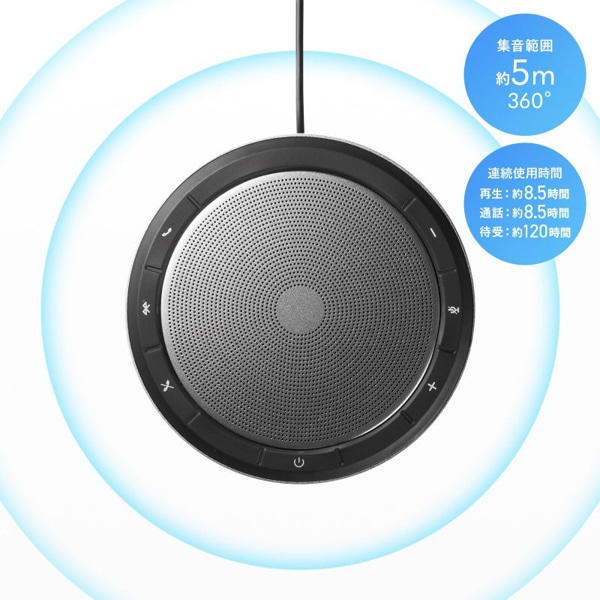 サンワサプライ 会議スピーカーフォン Bluetooth／USB対応 MM-BTMSP6 1個（ご注文単位1個）【直送品】