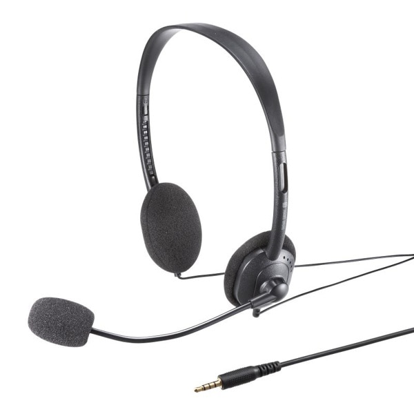 サンワサプライ 4極対応ヘッドセット ブラック MM-HS408BK 1個（ご注文単位1個）【直送品】