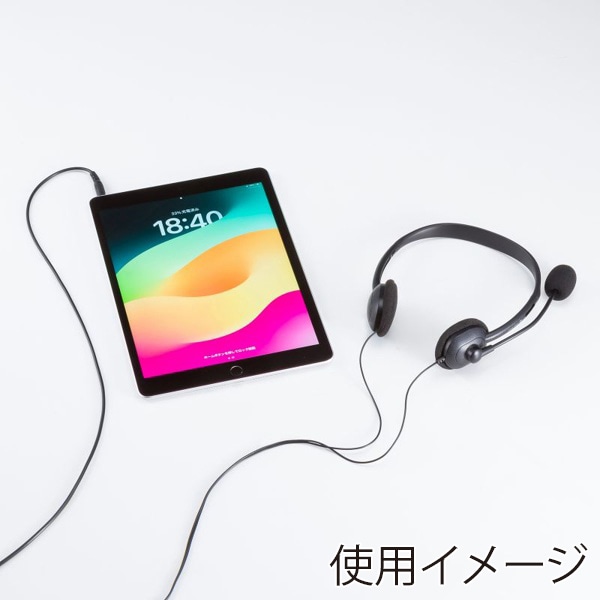 サンワサプライ 4極対応ヘッドセット ブラック MM-HS408BK 1個（ご注文単位1個）【直送品】