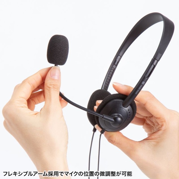 サンワサプライ 4極対応ヘッドセット ブラック MM-HS408BK 1個（ご注文単位1個）【直送品】