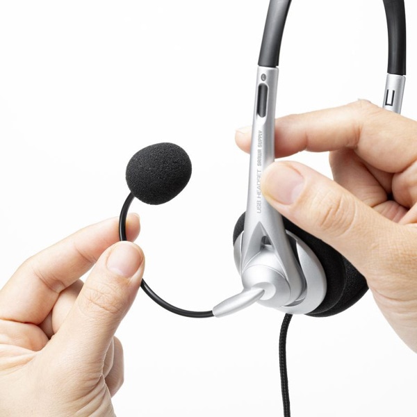 サンワサプライ ヘッドセット USB Type-C シルバー MM-HSTC03SV 1個(ご注文単位1個)【直送品】