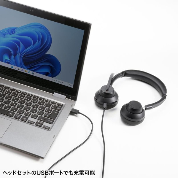 サンワサプライ Bluetooth ステレオヘッドセット MM-BTSH70BK 1個(ご注文単位1個)【直送品】