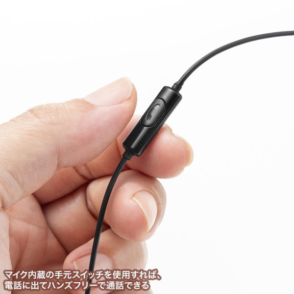 サンワサプライ イヤホンマイク USB Type-C ブラック MM-HSTC04BK 1個（ご注文単位1個）【直送品】
