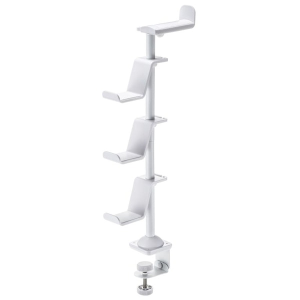 サンワサプライ ゲームコントローラースタンド クランプ付き ホワイト JY-STN2W 1個(ご注文単位1個)【直送品】