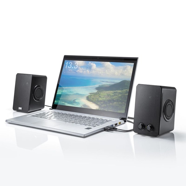 サンワサプライ USB電源スピーカー パッシブラジエーター搭載 MM-SPL22UBK 1個（ご注文単位1個）【直送品】