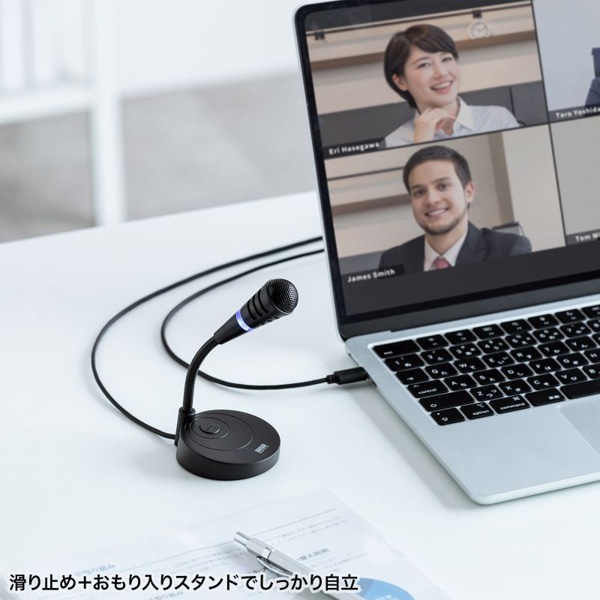 サンワサプライ USBマイク Type-C 単一指向性 ブラック MM-MCTC01BK 1個(ご注文単位1個)【直送品】