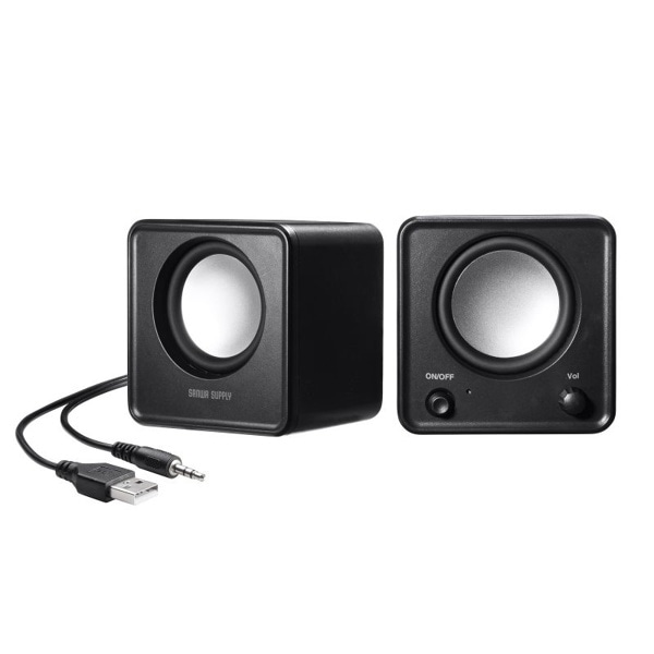サンワサプライ コンパクトPCスピーカー USB電源 MM-SPL23UBK 1個（ご注文単位1個）【直送品】