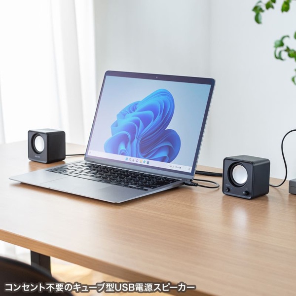 サンワサプライ コンパクトPCスピーカー USB電源 MM-SPL23UBK 1個(ご注文単位1個)【直送品】