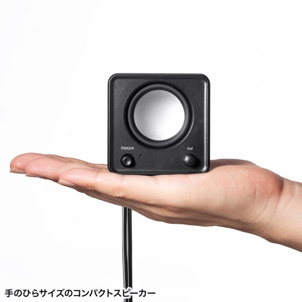 サンワサプライ コンパクトPCスピーカー USB電源 MM-SPL23UBK 1個(ご注文単位1個)【直送品】