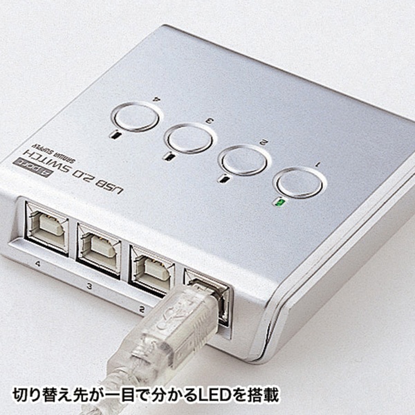 サンワサプライ USB2.0 手動切替器 4回路 SW-US24N 1個（ご注文単位1個）【直送品】
