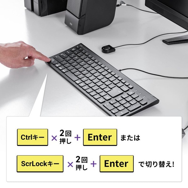 サンワサプライ パソコン自動切替器 手元スイッチ付き 2：1 SW-KVM2WDPU 1個（ご注文単位1個）【直送品】