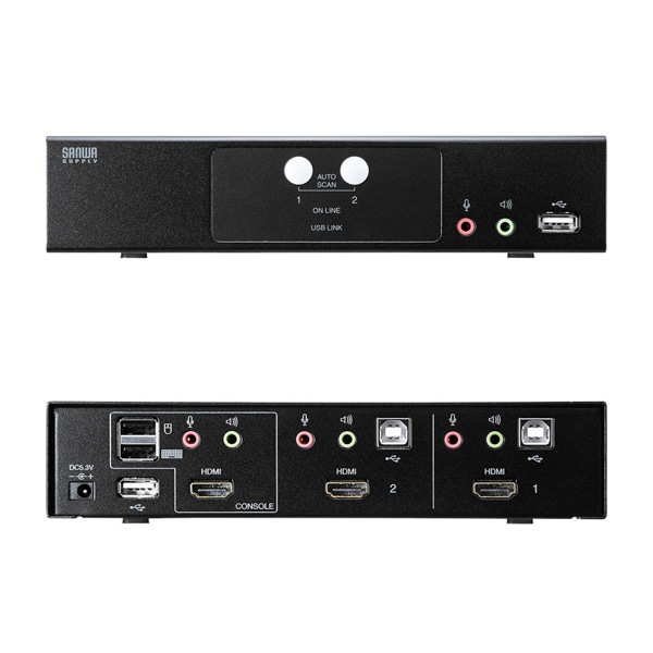 サンワサプライ パソコン自動切替器 HDMI対応 2：1 SW-KVM2HHC 1個（ご注文単位1個）【直送品】