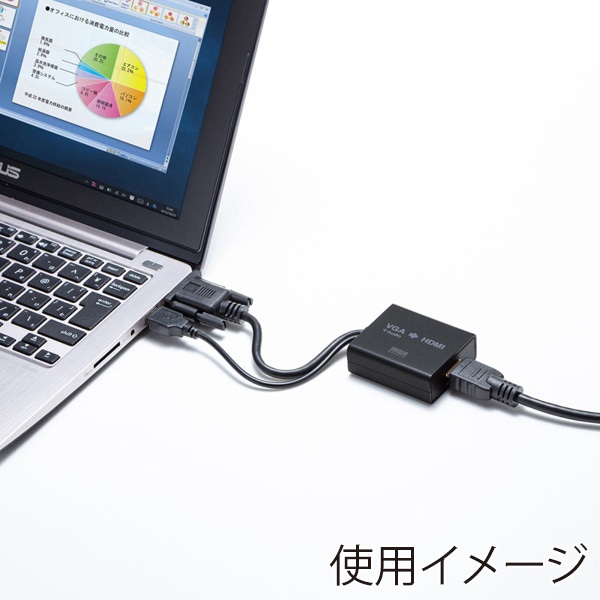 サンワサプライ VGA／HDMI 変換コンバーター VGA-CVHD7 1個（ご注文単位1個）【直送品】