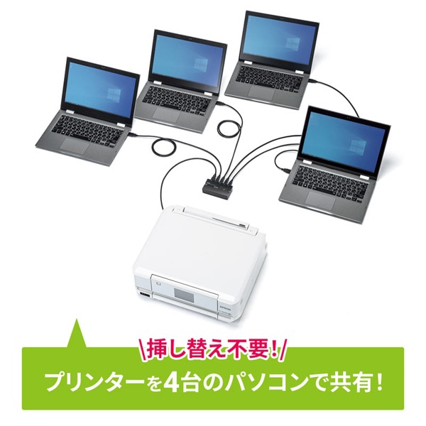 サンワサプライ USB2.0 手動切替器 磁石付き 4回路 SW-US24MG 1個（ご注文単位1個）【直送品】