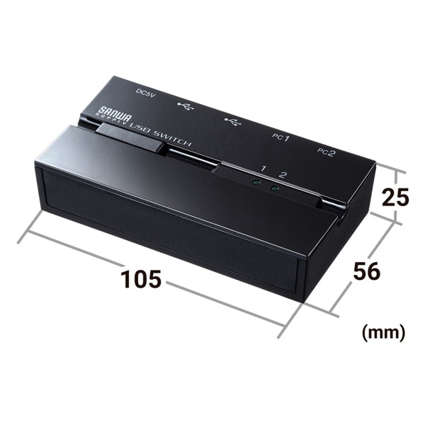 サンワサプライ USB2.0 手動切替器 磁石付き ハブ付き 2回路 SW-US22HMG 1個（ご注文単位1個）【直送品】