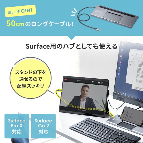サンワサプライ USB Type-C ドッキングステーション HDMI／VGA対応 USB-CVDK8 1個（ご注文単位1個）【直送品】