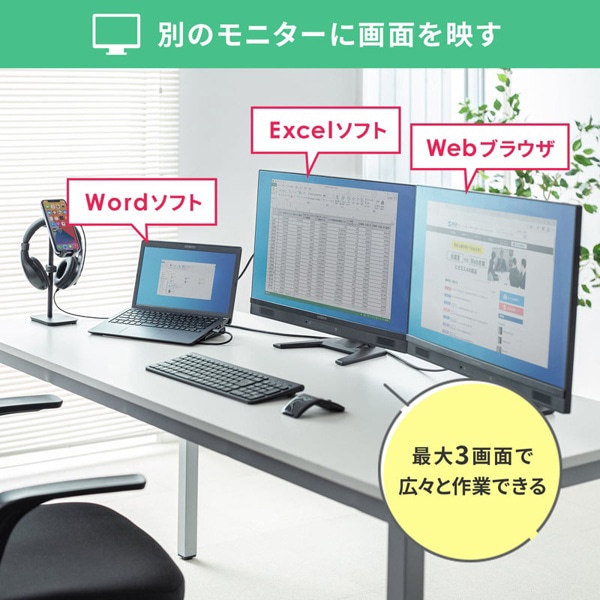 サンワサプライ USB Type-C ドッキングステーション HDMI／VGA対応 USB-CVDK8 1個（ご注文単位1個）【直送品】