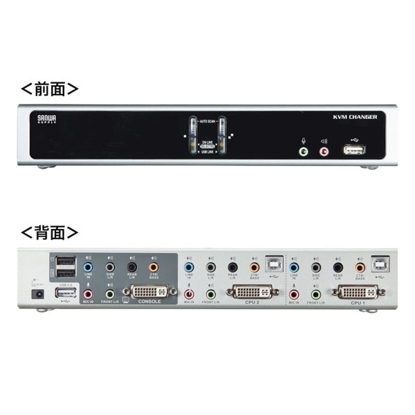 サンワサプライ パソコン自動切替器 デュアルリンクDVI対応 SW-KVM2HDCN2 1個（ご注文単位1個）【直送品】