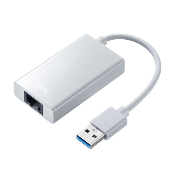 サンワサプライ USB3.2／LAN 変換アダプタ USBハブ1ポート付き ホワイト USB-CVLAN3WN 1個（ご注文単位1個）【直送品】