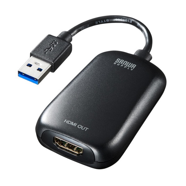 サンワサプライ USB3.2-HDMI ディスプレイアダプタ 1080P対応 USB-CVU3HD1N 1個（ご注文単位1個）【直送品】