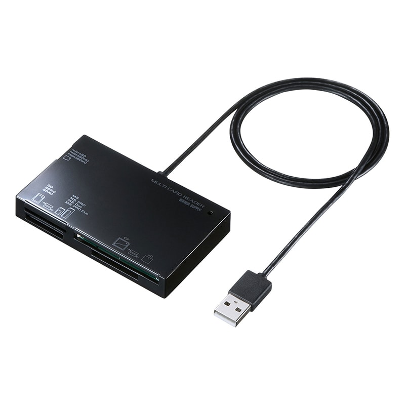 サンワサプライ USB2.0 カードリーダー ADR-ML19BKN 1個(ご注文単位1個)【直送品】