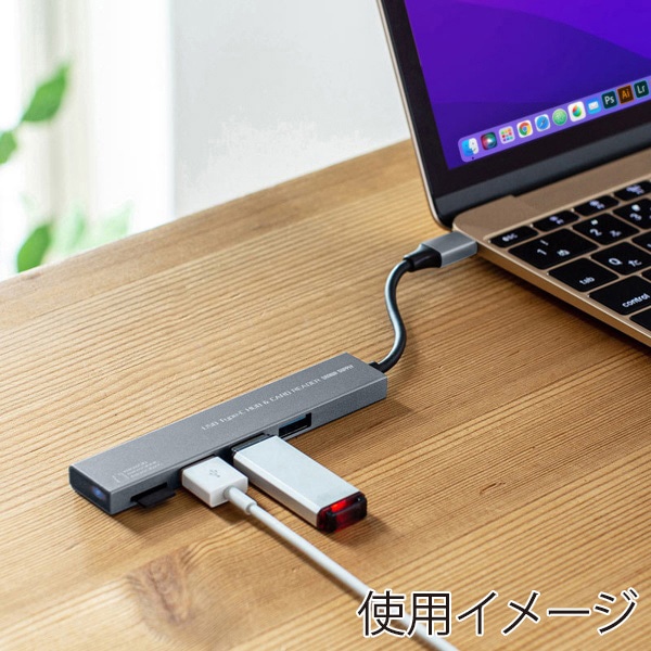 サンワサプライ USB Type-C コンボスリムハブ 3ポート カードリーダー付き USB-3TCHC19S 1個（ご注文単位1個）【直送品】