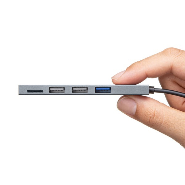 サンワサプライ USB Type-C コンボスリムハブ 3ポート カードリーダー付き USB-3TCHC19S 1個（ご注文単位1個）【直送品】