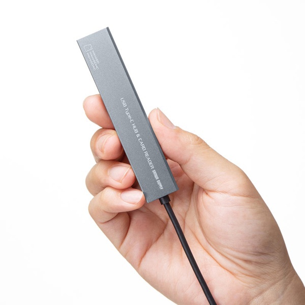 サンワサプライ USB Type-C コンボスリムハブ 3ポート カードリーダー付き USB-3TCHC19S 1個（ご注文単位1個）【直送品】