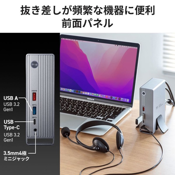 サンワサプライ USB Type-C ドッキングステーション 4K×3画面出力対応 USB-CVDK10 1個（ご注文単位1個）【直送品】