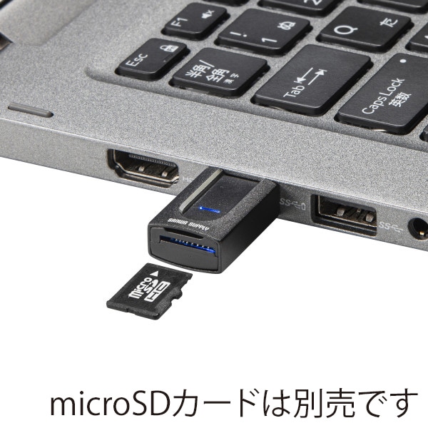 サンワサプライ 超小型 microSDカードリーダー ADR-3MSD1 1個（ご注文単位1個）【直送品】