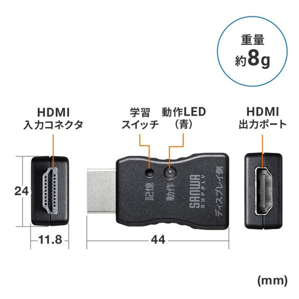サンワサプライ EDID保持器 HDMI用 VGA-EDID 1個(ご注文単位1個)【直送品】
