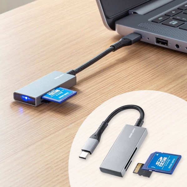 サンワサプライ Type-C カードリーダー ADR-3TCMSD11S 1個(ご注文単位1個)【直送品】