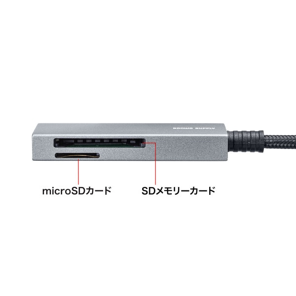 サンワサプライ Type-C カードリーダー ADR-3TCMSD11S 1個(ご注文単位1個)【直送品】