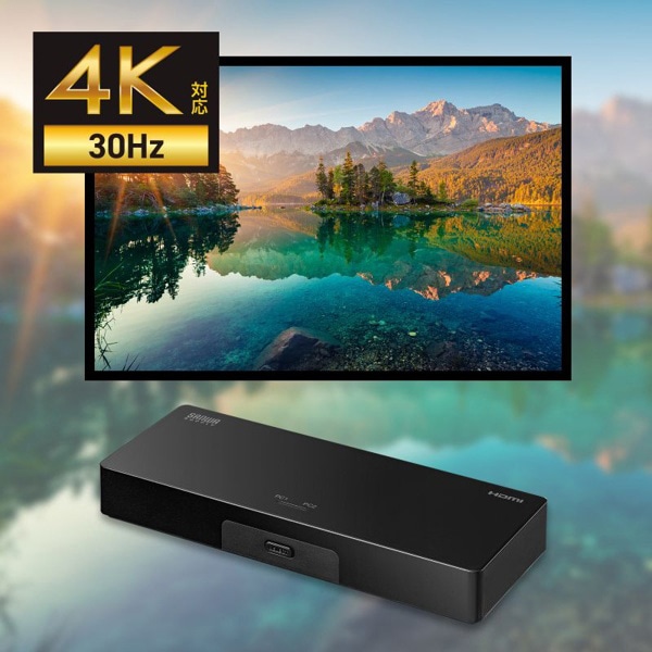 サンワサプライ パソコン切替器 エミュレーション非搭載 4K・HDMI対応 2：1 SW-KVM2HUUS 1個（ご注文単位1個）【直送品】