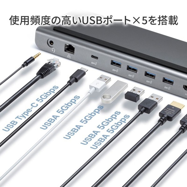 サンワサプライ USB Type-C ドッキングステーション 4K対応・HDMI×2画面出力 USB-CVDK14 1個（ご注文単位1個）【直送品】