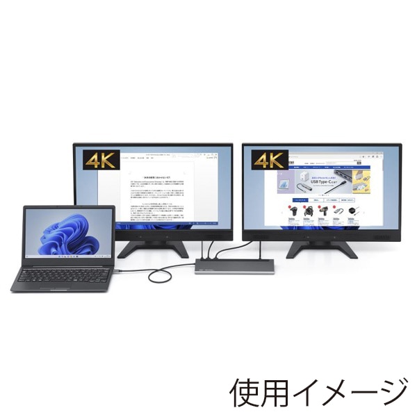 サンワサプライ USB Type-C ドッキングステーション 4K対応・HDMI×2画面出力 USB-CVDK14 1個（ご注文単位1個）【直送品】