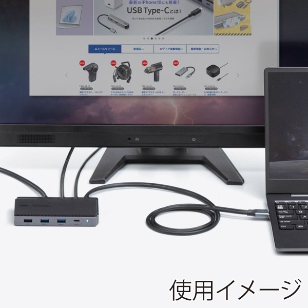 サンワサプライ USB Type-C ドッキングステーション HDMI×2画面出力対応 USB-CVDK15 1個（ご注文単位1個）【直送品】