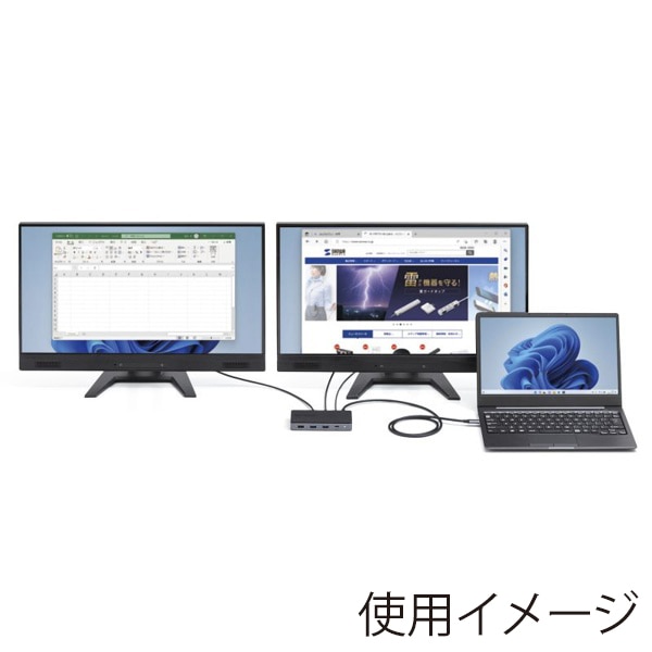サンワサプライ USB Type-C ドッキングステーション HDMI×2画面出力対応 USB-CVDK15 1個（ご注文単位1個）【直送品】