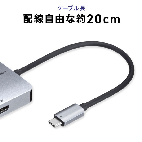 サンワサプライ USB Type-C ドッキングステーション USB-DKM8S 1個（ご注文単位1個）【直送品】