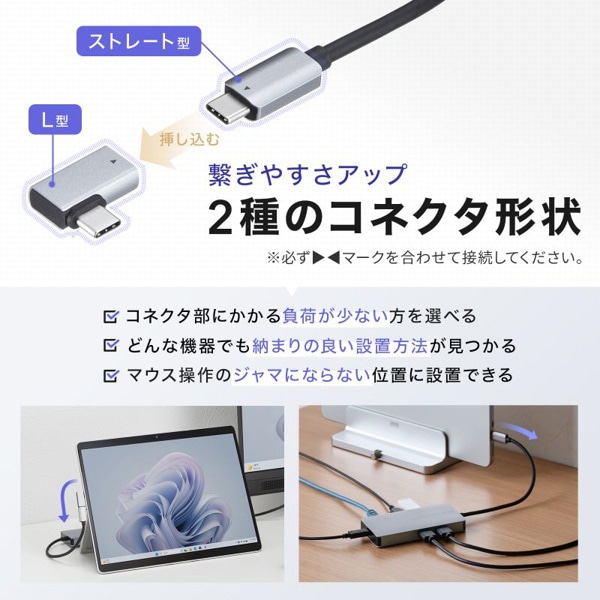 サンワサプライ USB Type-C ドッキングステーション USB-DKM8S 1個（ご注文単位1個）【直送品】