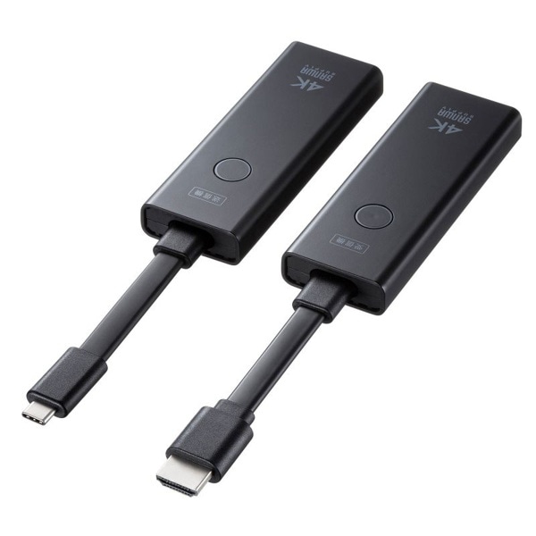 サンワサプライ ワイヤレス HDMIエクステンダー 送受信機セット 4K対応 Type-C接続 VGA-EXWHD12C 1個（ご注文単位1個）【直送品】