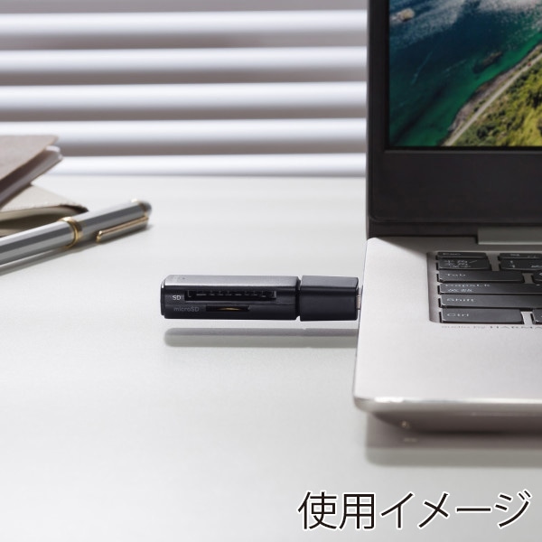 サンワサプライ USB 5Gbps カードリーダー ADR-5MSD1BK 1個(ご注文単位1個)【直送品】